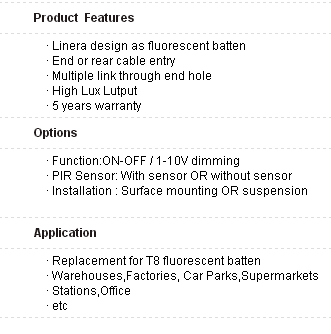 600mm 60 Degree Linear Light 5000K  Indoor Light CE Rohs listed 